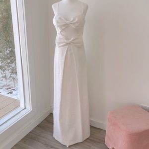 Zimmerman Corsage Bow Cutout Linen Maxi Dress